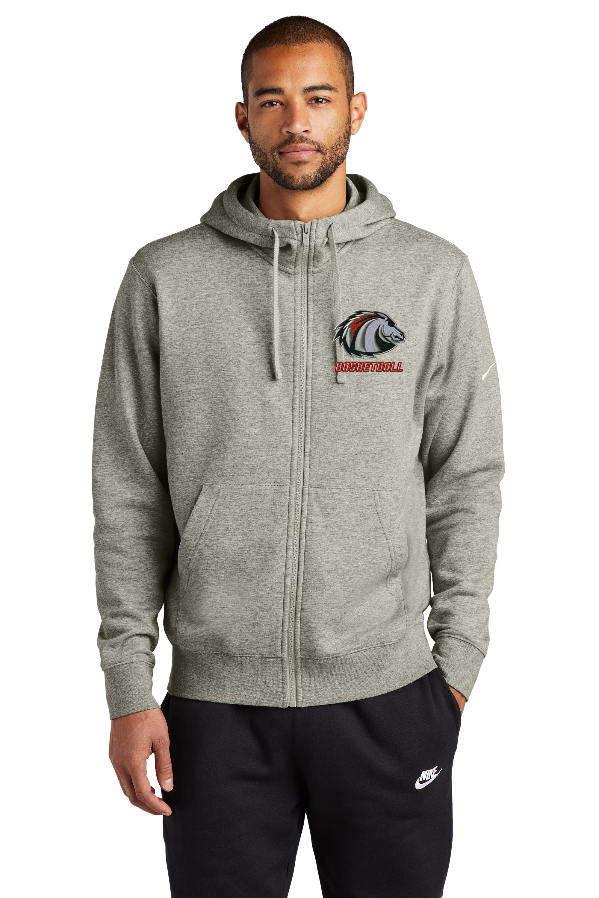 LBC Men's Basketball Nike Club Fleece Sleeve Swoosh Full-Zip Hoodie