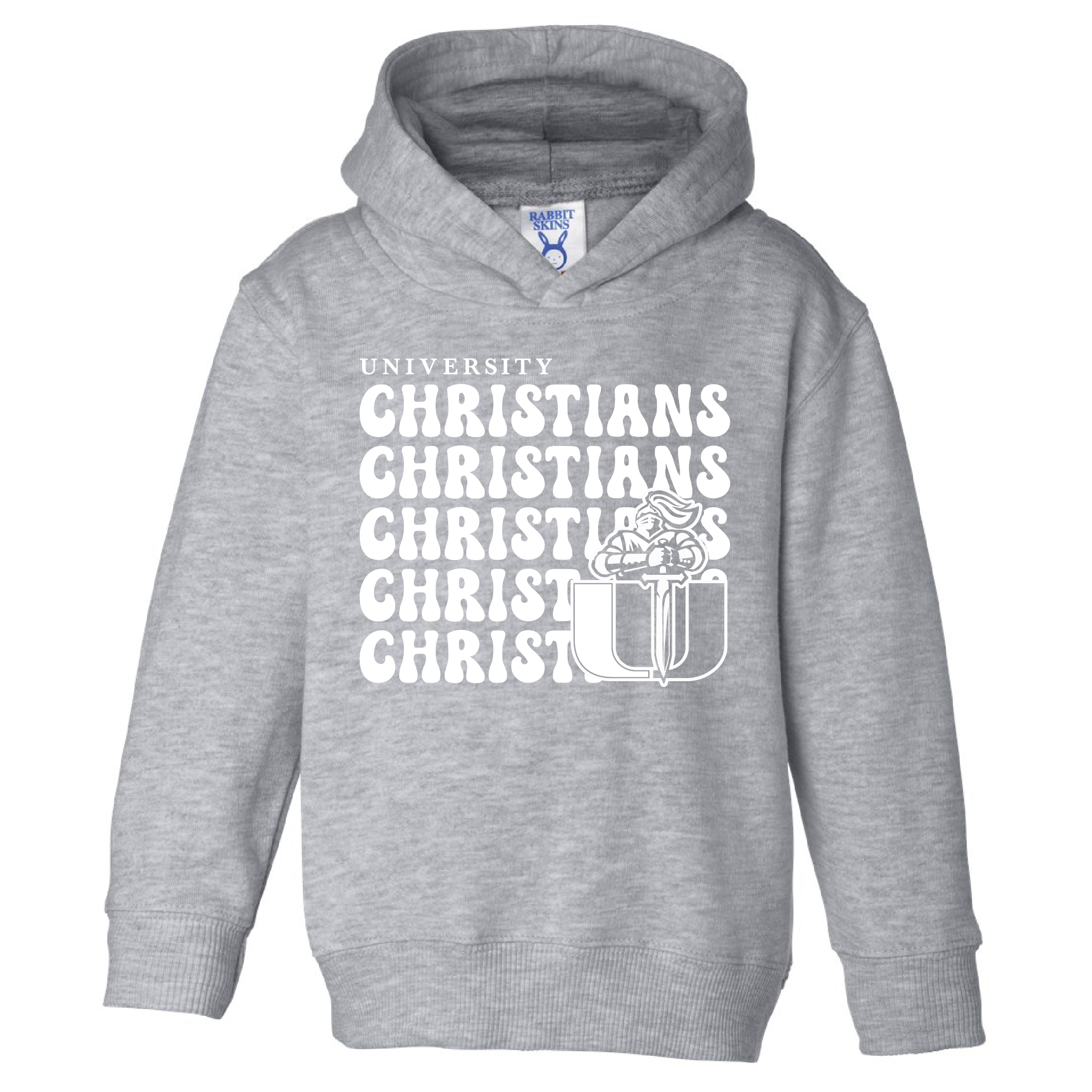 “TINY SIZE” University Christians Retro Toddler Hoodie - Athletic Heather